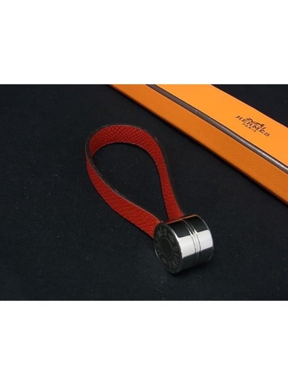 Hermes Maris Series Veau Epsom Silver Glove Holder Orange Gloves
